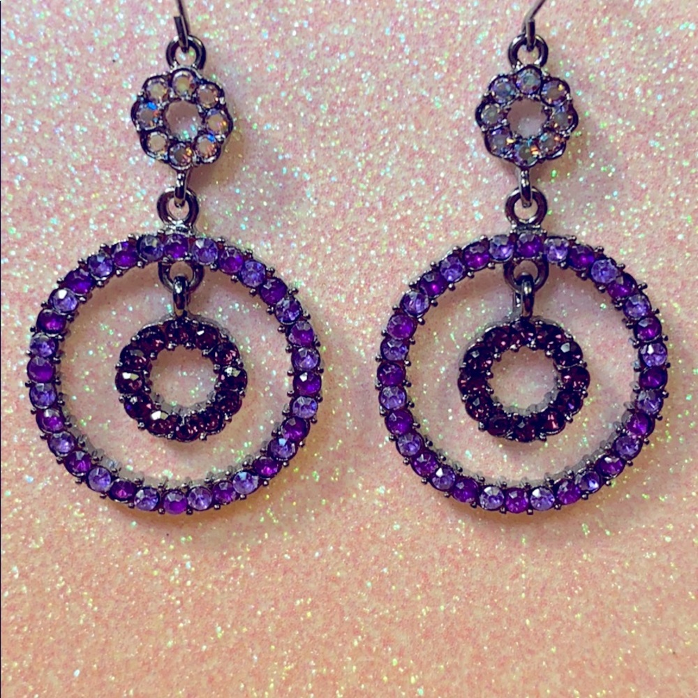 Retro rhinestone earrings
